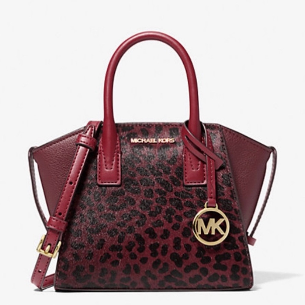 Michael Kors Burgundy Cheetah Print Women's Bag